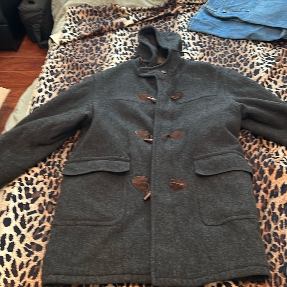 This is a men’s wool coat